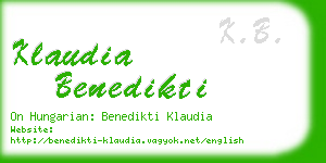 klaudia benedikti business card